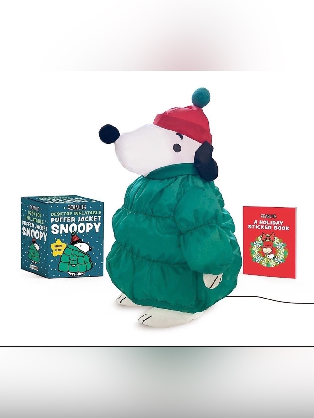 NIB Peanuts: Desktop Inflatable Puffer Jacket Snoopy by Charles Schulz Book